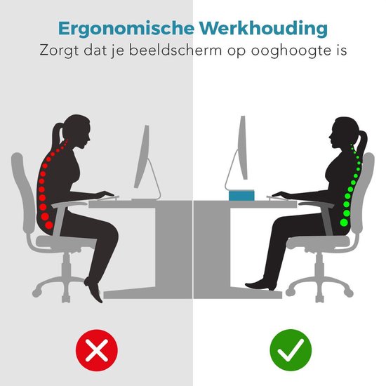 LifeGoods Support de moniteur - Rehausseur de moniteur - Rehausseur d'écran - Réglable - 37 x 23,5 x 10 cm - Métal - Noir