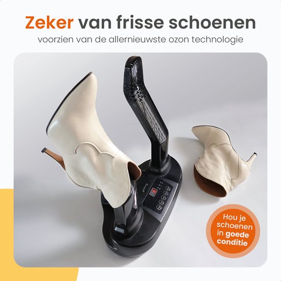 Goliving Séchoir à chaussures Ozone - 40 x 32 cm - Désodorisant pour chaussures - Séchoir à chaussures - Fonction de séchage - Électrique - Noir