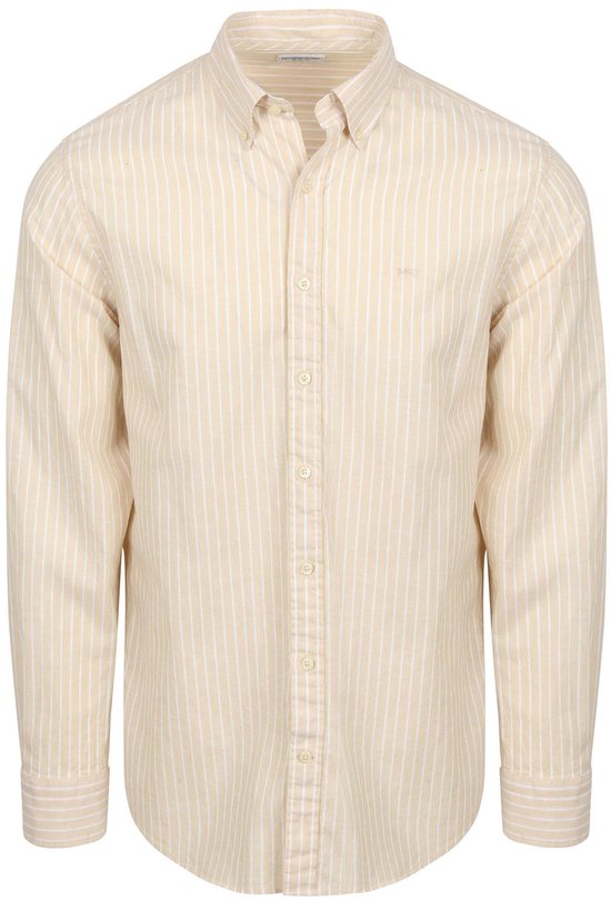Chemise McGregor Coton Lin Rayures Ecru - Taille XXL - Homme