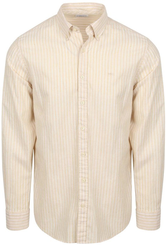 Chemise McGregor Coton Lin Rayures Ecru - Taille XXL - Homme