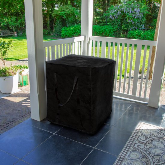 Sac de rangement premium - VONROC - pour coussins de salon/jardin - 75x75x90cm - Pour 6 à 8 coussins - Noir