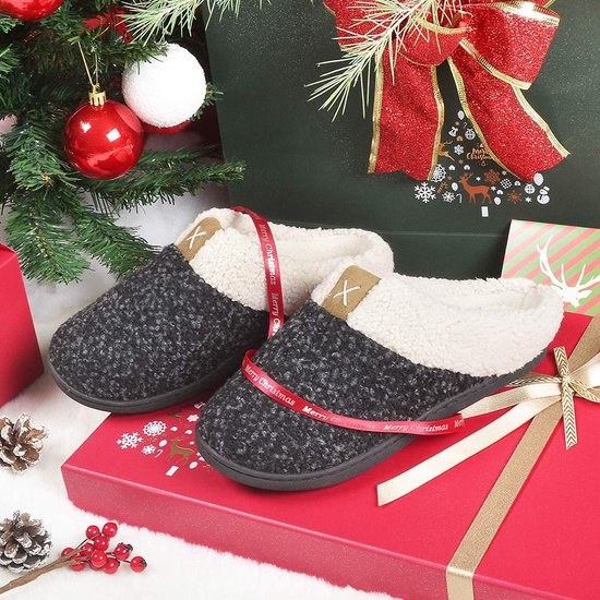 Chaussons Dames - Chaussons - Taille 38/39 - Noir - Antidérapant - Comfeet