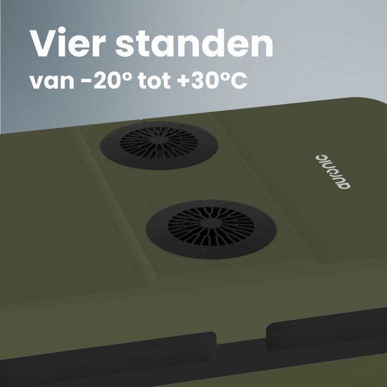 Auronic Coolbox électrique 12V et 230V - 40L - Réfrigérateur de voiture - Camping - Refroidissement et chauffage - Frigobox - Vert