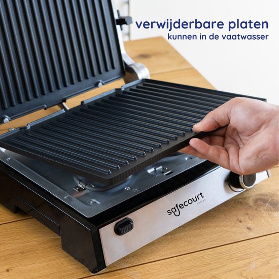 Safecourt kitchen - Plaques de gril amovibles - Lavables au lave-vaisselle - Lot de 2 - CG100 & CG300