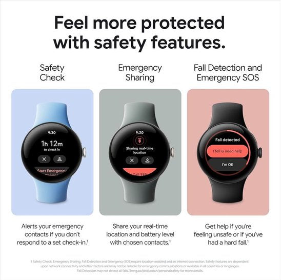 Google Pixel Watch 2 - Boîtier argenté - Bracelet bleu - GPS - 5ATM - Fonctions Fitbit - Batterie 24h - Ecran AMOLED