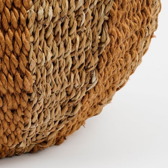 Panier de rangement - Mica Decorations - Avec couvercle - H47 x Ø50 cm - Jute - Jaune