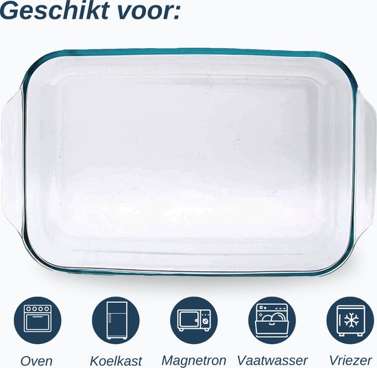 VAIVE Set de plats à four 3 pièces - Rectangulaire - Verre