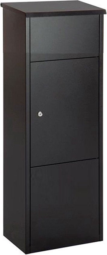 BRASQ Boîte aux lettres pour colis Noir PB400 - Boîte aux lettres debout en acier - Boîtes aux lettres pour colis - Boîte aux lettres 105x38x24 cm