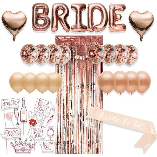 Happy Goods Bride to Be Decorations - Balloons & Accessories - 38 Pieces - Bachelorette Party Woman - Bride to Be Sash - Team Bride - Bachelorette Party - Slingers
