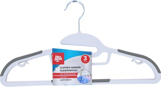 Dirt Devil Cintres 3 pièces - Cintres antidérapants - 41 x 22 CM