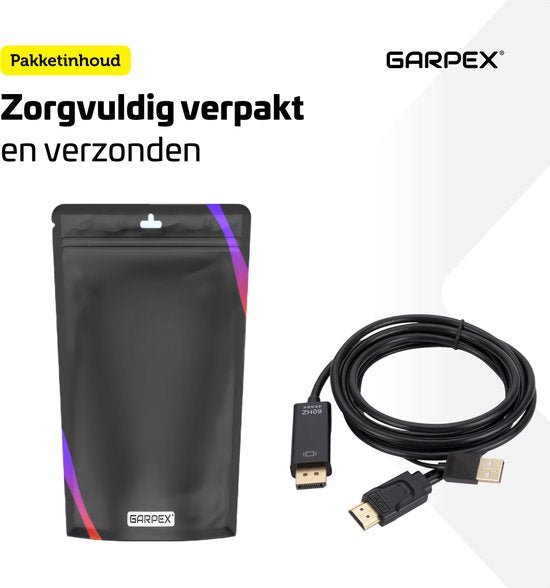 Garpex® Câble HDMI vers DisplayPort - 4K Ultra HD 60Hz - 1,8 mètre
