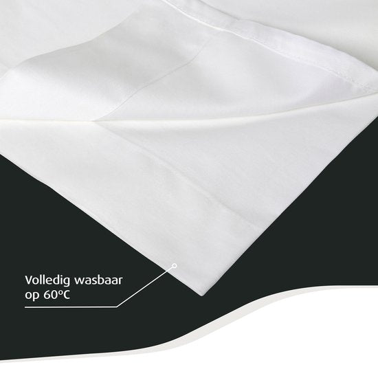 Home by TEMPUR® - Drap-housse Topper - Blanc - 90 x 200 x 9 cm - Satin de coton - Sans repassage - Convient au sèche-linge