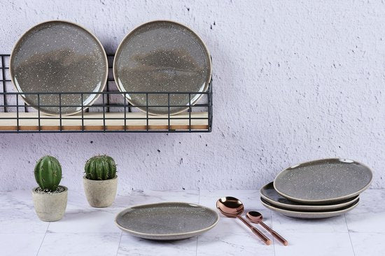 assiette STELLAR Ø22cm - 6 pièces - Gris béton