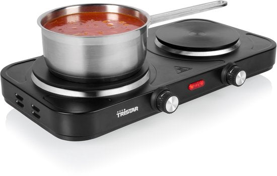Tristar Table de cuisson électrique 2500W - KP-6152 - 2 zones de cuisson - En pose libre - Noir