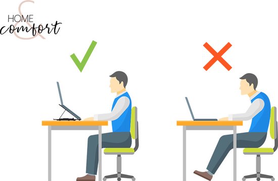 Home & Comfort Support universel pour ordinateur portable Réglable - support pour téléphone - 11 - 17 pouces - Pliable - Support pour ordinateur portable - Table pour ordinateur portable - Rehausseur d'ordinateur portable
