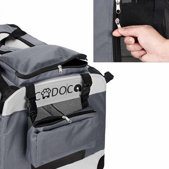 Boîte de transport pour chiens XXL -Cado - 92 x 64 x 64cm - Gris