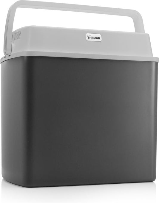 Tristar Coolbox KB-7424 - Glacière 22 litres - Légère avec poignée - Système de refroidissement thermoélectrique - Avec prise 12V pour le voyage et la voiture - Transformable en prise 230V - Gris