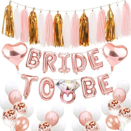 Happy Goods Bride to Be Decorations - Balloons & Accessories - 32 Pieces - Bachelorette Party Woman - Team Bride - Bachelorette Party - Slingers