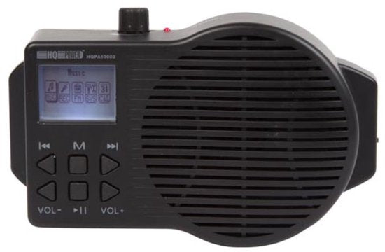 HQ-Power Amplificateur vocal portable, avec casque et sangle de transport, avec USB-SD et radio FM, 5 W, noir