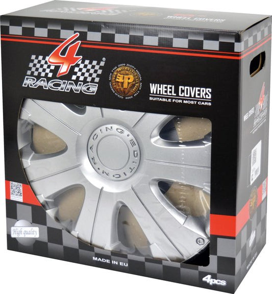 Carpoint Hubcaps Racing 16 Inch Abs Silver Set Of 4