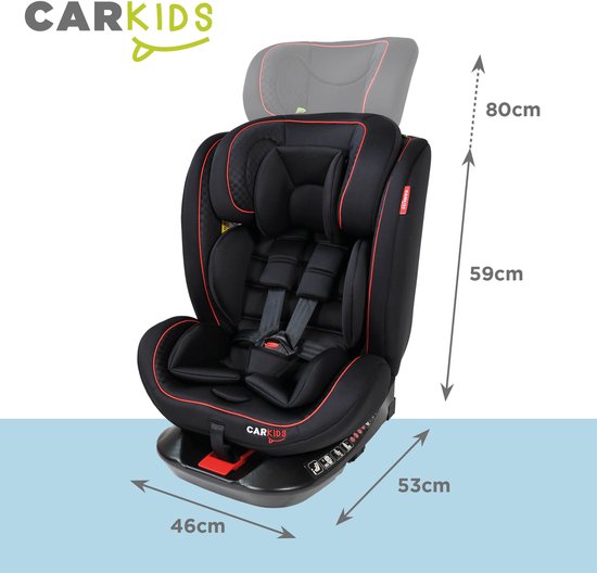 Carkids I-Size Car seat Darcy 360° Swivel 40-150cm Isofix Black/Red