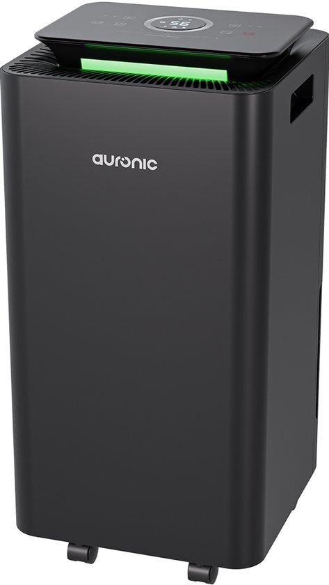 Déshumidificateur et purificateur d'air Auronic - Série Pro - 12L par jour - Fonction Lavage-Séchage - Chambre à coucher, salle de bain et salon - Déshumidificateur pour la maison - Noir