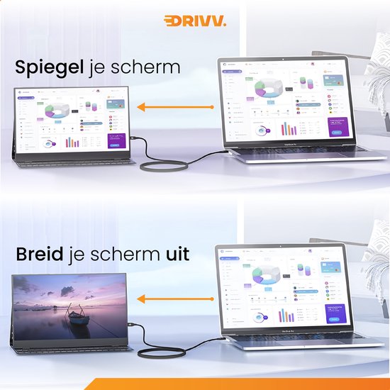 Drivv. Câble Premium Mini DisplayPort vers HDMI - Thunderbolt vers HDMI - Thunderbolt 1/2 - 4K 30Hz - Noir - 1,8 mètres