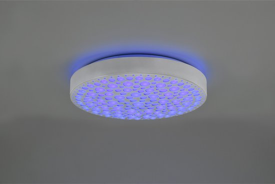 Reality - Lampe de plafond LED - Plafonnier - 22W - Couleur réglable - RGB - Télécommande - Dimmable - Rond - Blanc - Plastique
