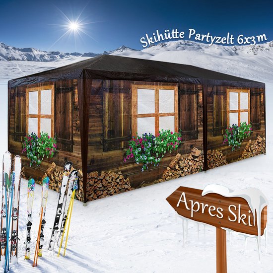 Casaria Party tent - Pavillon 18m² 3x6m avec 6 panneaux latéraux - Apres Ski