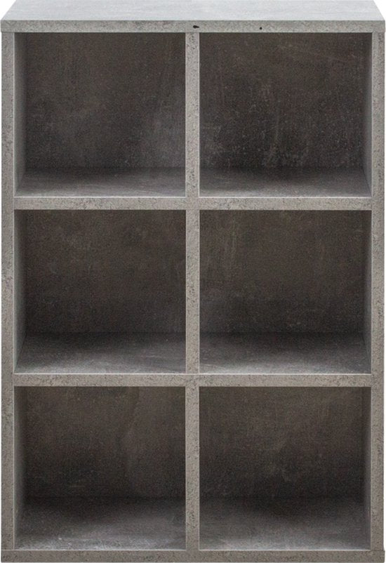 VDD Armoire à compartiments - Armoire de rangement - Bibliothèque - Armoire murale - 6 compartiments ouverts - Gris - 97.5x 97.5x33 cm