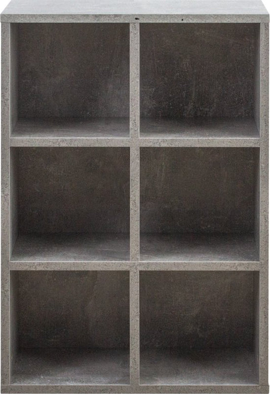 VDD Armoire à compartiments - Armoire de rangement - Bibliothèque - Armoire murale - 6 compartiments ouverts - Gris - 97.5x 97.5x33 cm