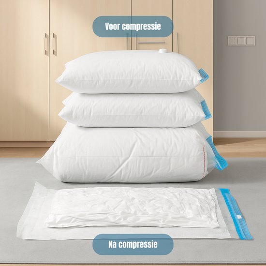 Travelly® Vacuum Bags & Travel Bags Set - Clothing Storage & Travel - Airtight - Reusable - Space-saving - Set of 2 - Transparent