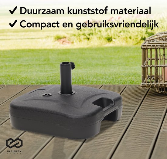 Infinity Goods Base de parasol - remplissable - 40KG - compacte et stable - support de parasol - plastique - anthracite