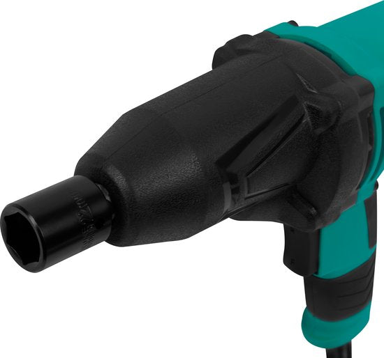 VONROC Clé à chocs 950W - 600Nm - Prise 1/2" - 4 douilles pour écrous incluses - Câble 4m - Poignée souple - convient pour le changement de pneus