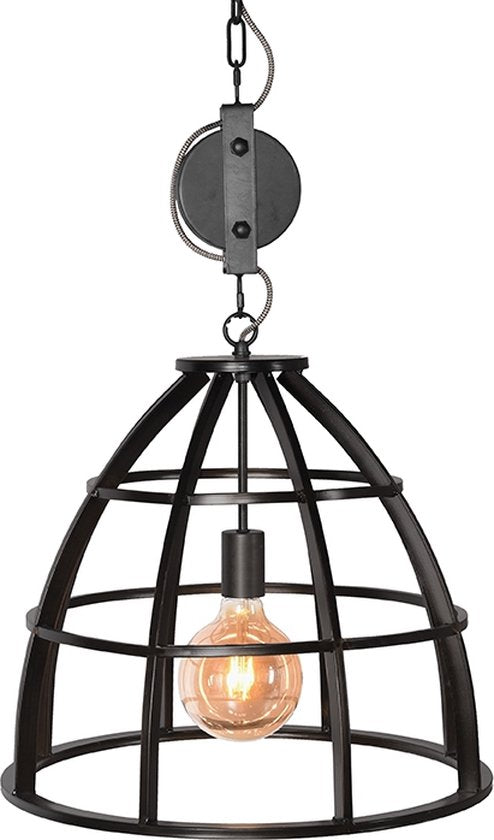 LABEL51 - Lampe suspendue Fuse - Acier - Noir - Industriel - 47x47x42 cm