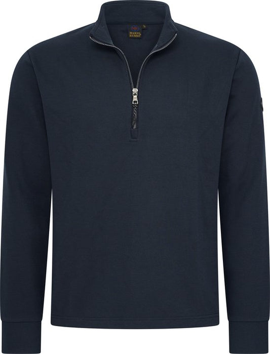 Mario Russo Pique Longsleeve Shirt - Sweater Men - Turtleneck Men - XXL - Navy