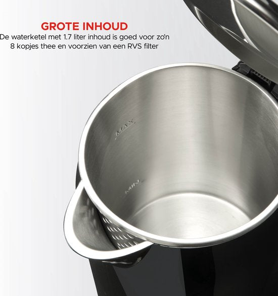 Bouilloire numérique Bourgini Cool Touch - 1.7L - Noir