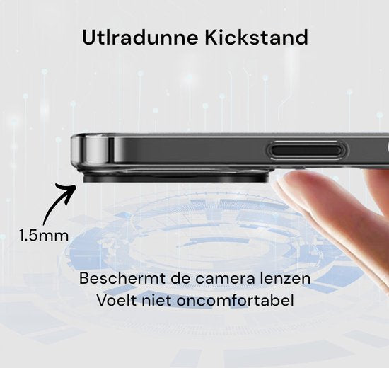 Étui adapté à l'iPhone 14 Plus Étui - Avec 2 protections d'écran - Étui MagSafe - Avec support