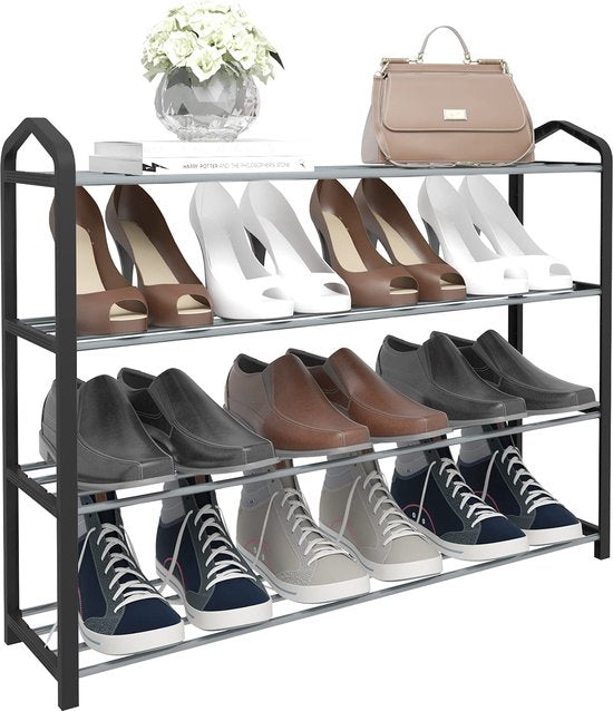 Rangement pour chaussures - Rangement pour chaussures - Support pour chaussures - Etagère pour chaussures - Rangement pour chaussures - Présentoir pour chaussures - Gris - 79x19.5x62cm
