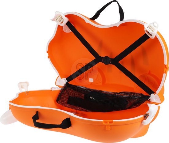 Relaxwonen - Valise enfant - Orange - A roulettes - Extra robuste - maximum 50kg