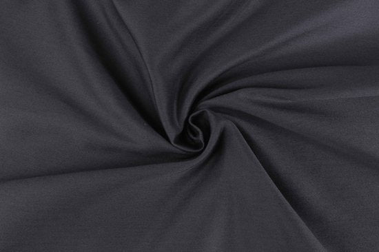 PHLOX Drap-housse - 100% Satin de Coton (300 TC) - Double 140x200 cm - Doux et agréable pour la peau - Elastique rond - Anthracite