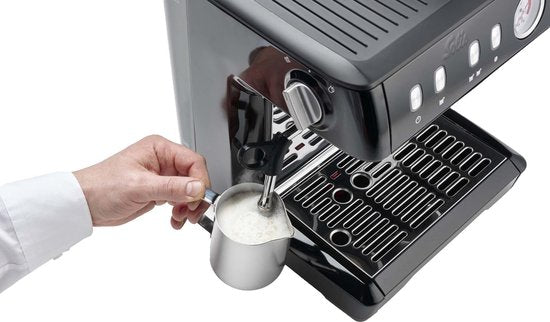 Solis Grind & Infuse Compact 1018 Machine à piston - Machine à espresso - Convient aux tampons - Acier inoxydable Noir