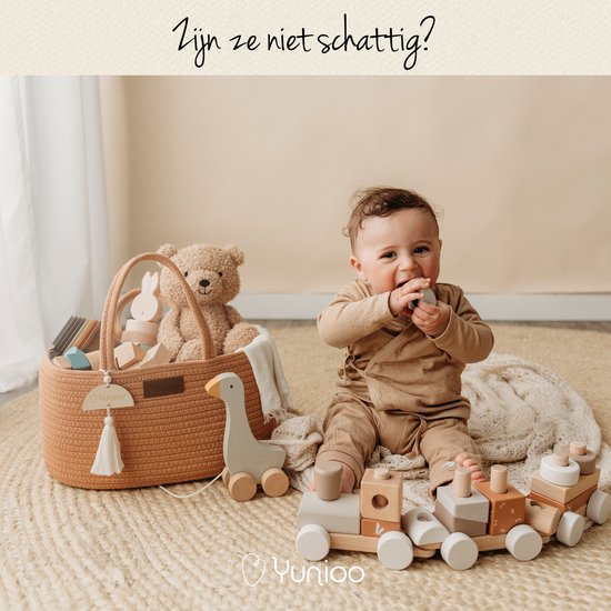 Yunioo Sac à couches et panier à marchandises │ Panier à couches pour accessoires de chambre de bébé │ Organisateur de couches │ Panier de rangement de chambre de bébé │ Cadeau de maternité Baby Shower │Corbeille à jouets │ Marron