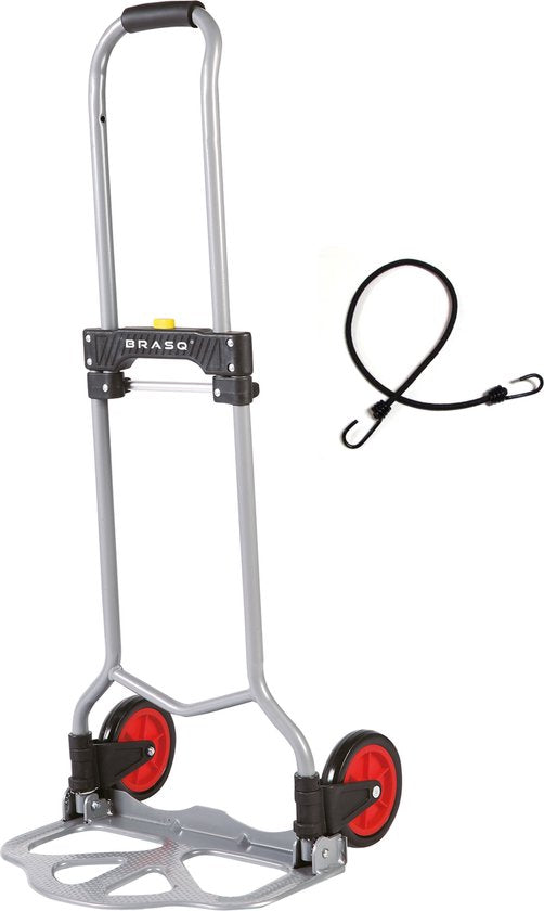 BRASQ Chariot pliant avec épingle à bagages - Capacité 60 KG - Chariot de transport - Chariot à plate-forme - Chariot en acier