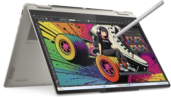 Lenovo Yoga 7 2-en-1 14AKP10 AMD Ryzen AI 5 340 Hybride (2-en-1) 35,6 cm (14") Écran tactile WUXGA 16 Go LPDDR5x-SDRAM 512 Go SSD Wi-Fi 7 (802.11be) Windows 11 Home English Copilot+ pc Gris