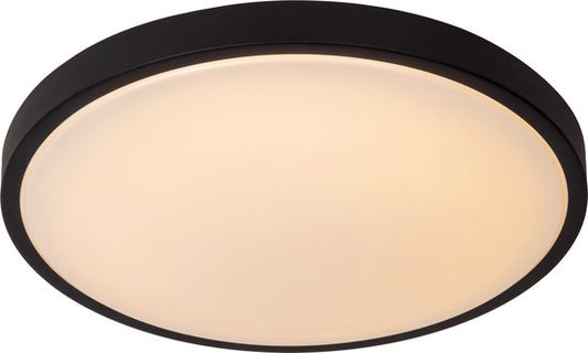 Lucide DASHER - Plafonnier Salle de bain - Ø 41 cm - LED - 1x24W 2700K - IP44 - Détecteur de mouvement - Noir