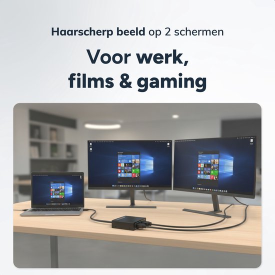 Skoov HDMI Splitter 1 in 2 out - Adaptateur 4K HDMI Splitter - Câble - 2 Ports - Duplication d'image - Universel - Jeu - TV - PC - Extender