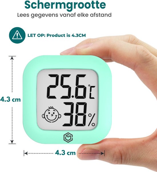 Ease Electronicz Hygromètre - Station météo - Humidimètre - Thermomètre pour l'intérieur - Pile et bande adhésive incluses
