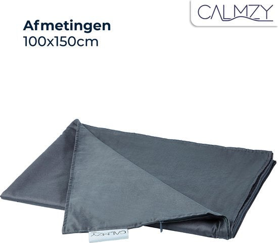 Housse de couette pour couverture lestée pour enfant - 150x100cm - coton - Gris foncé