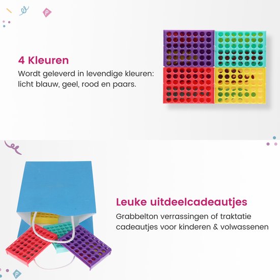 Partizzle 24x Mini jeux de quatre - Jeu de société/jeu de voyage/casse-tête - Cadeaux pour la famille - Petits jeux de Grabbelton - Cadeaux pour les enfants et les adultes